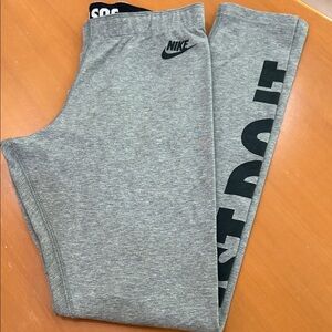 Nike Gray Leggings with Black Logo
